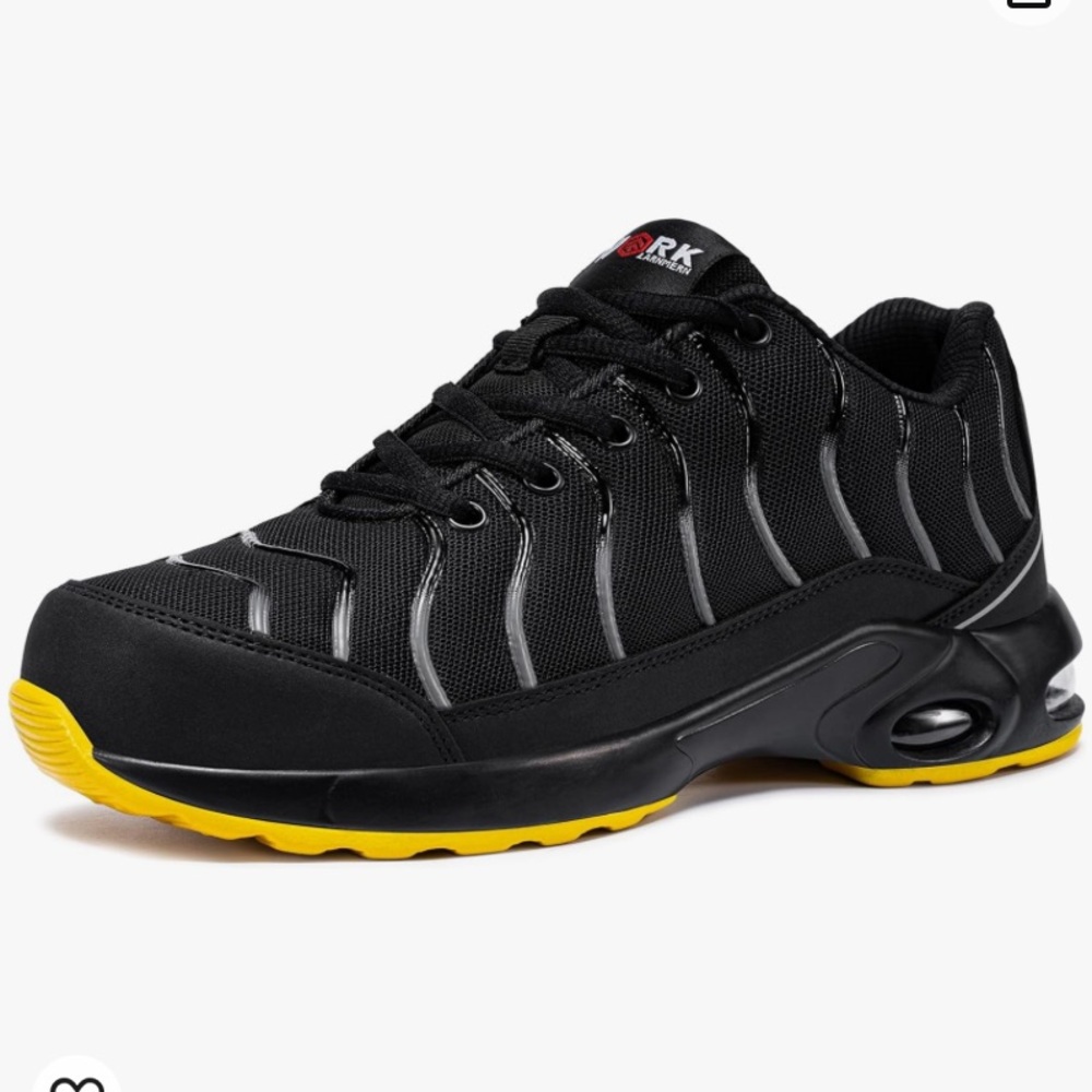 LARNMERN Men's Size 6 and women's Size 7.5 steel toe sports work shoes